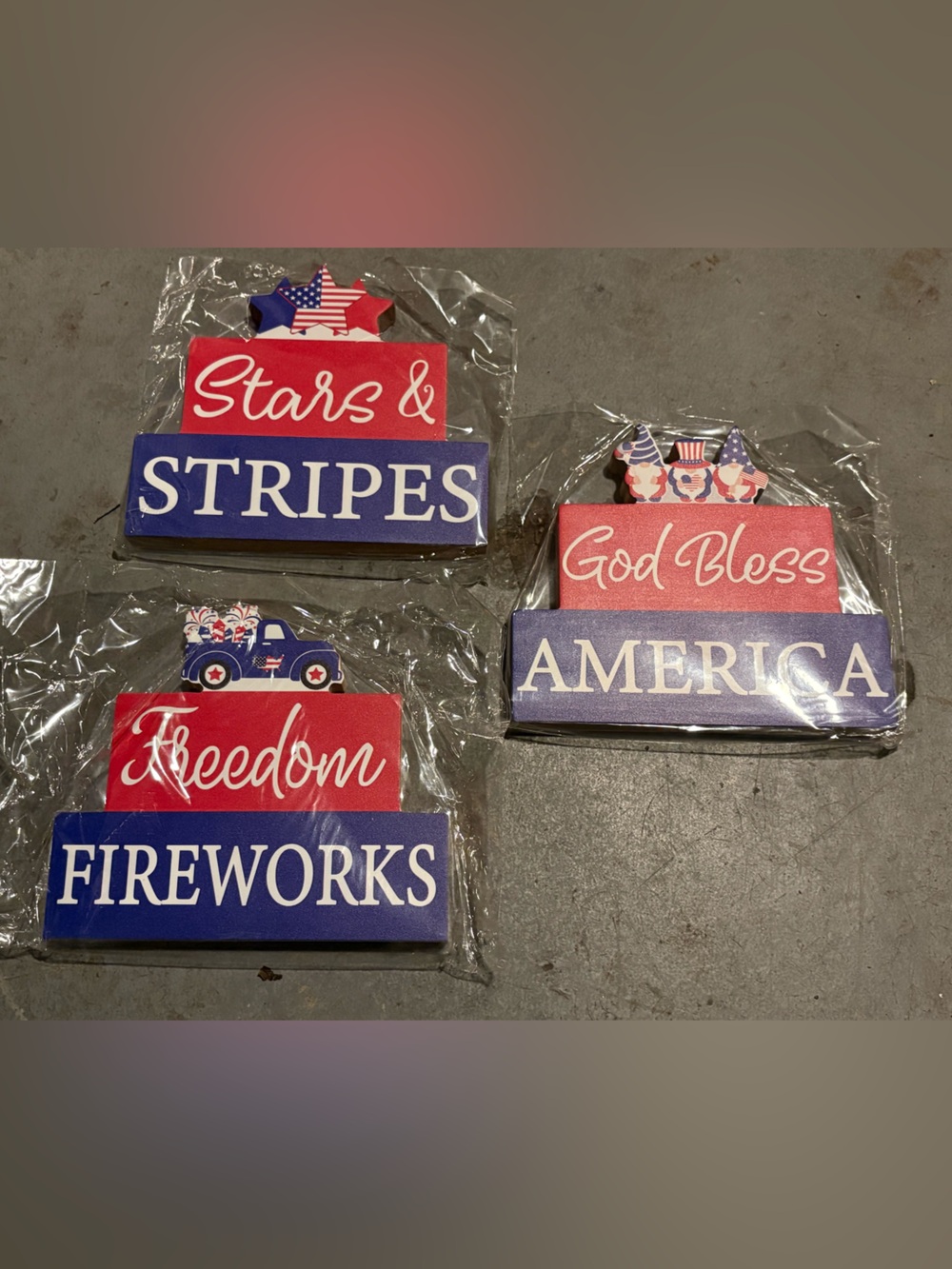 Brand New-3pcs Home America Wooden Signs